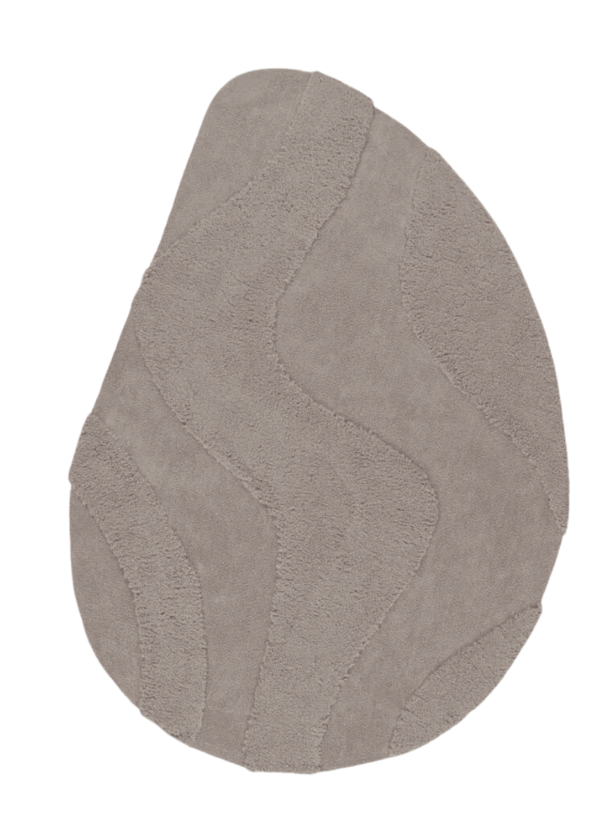 Organische vorm Vloerkleed Waves Taupe