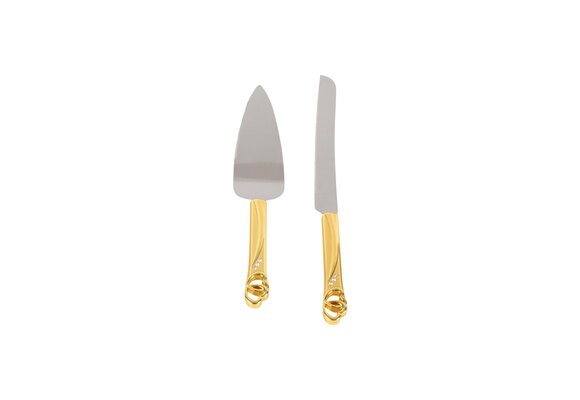 Trouwset Hearts - Gebakbestek - Goud