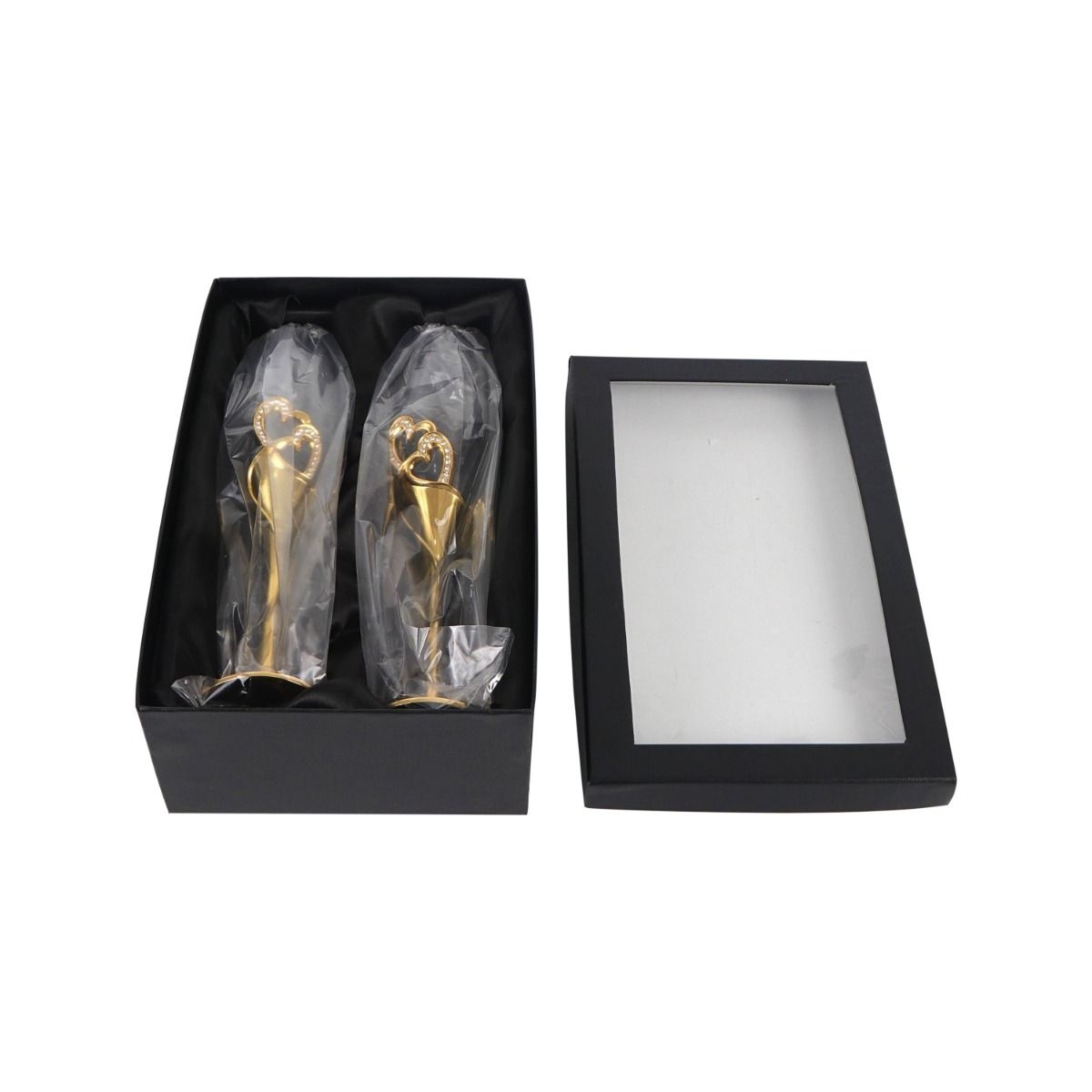 Trouwset Hearts - Glazen - Goud