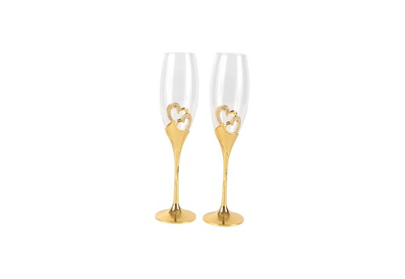 Trouwset Hearts - Glazen - Goud
