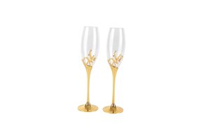 Trouwset Mr & Mrs - Glazen - Goud