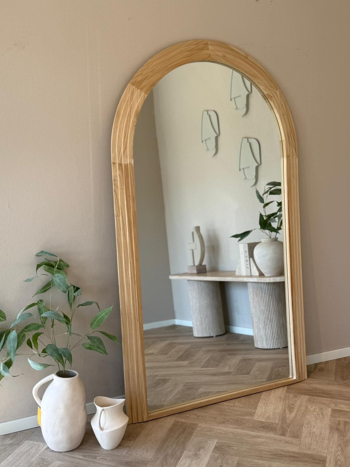 Boogspiegel Arch Licht Eiken 110x180 cm - japandi en minimalistisch