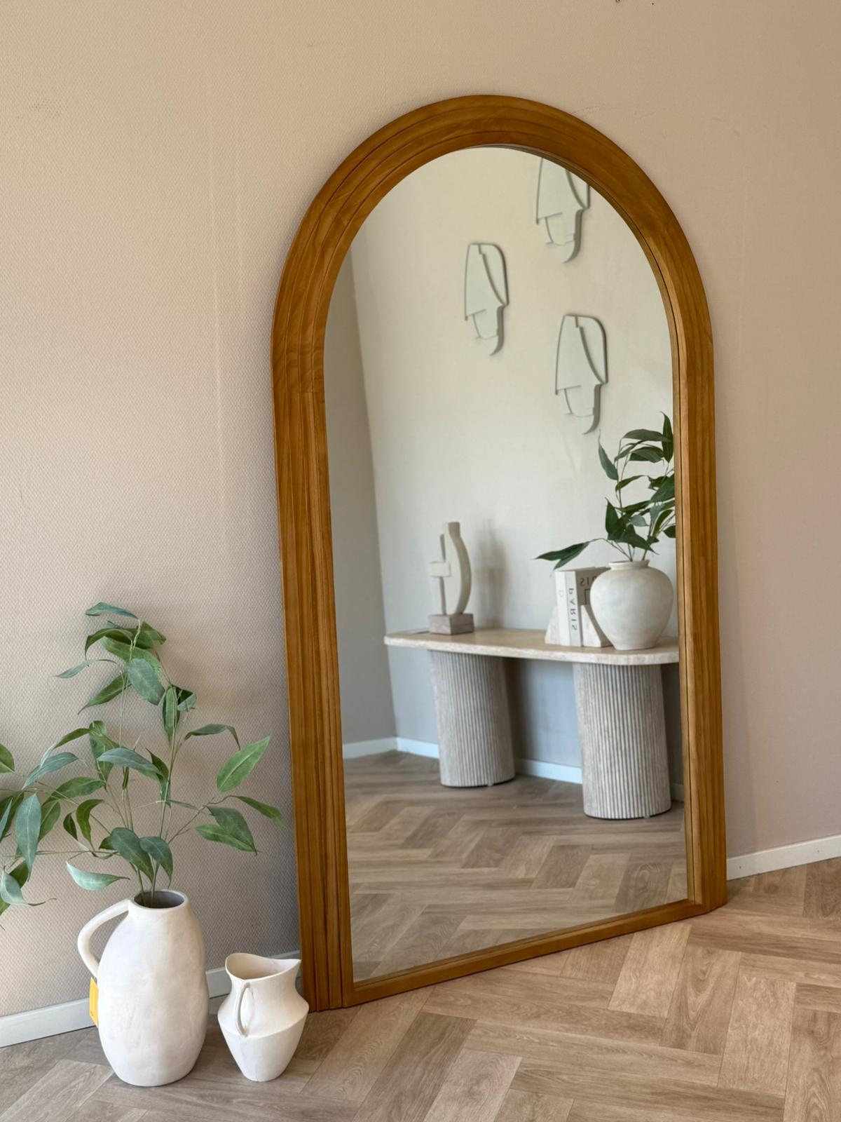 Boogspiegel Arch Naturel Eiken 110x180 cm - japandi en minimalistisch