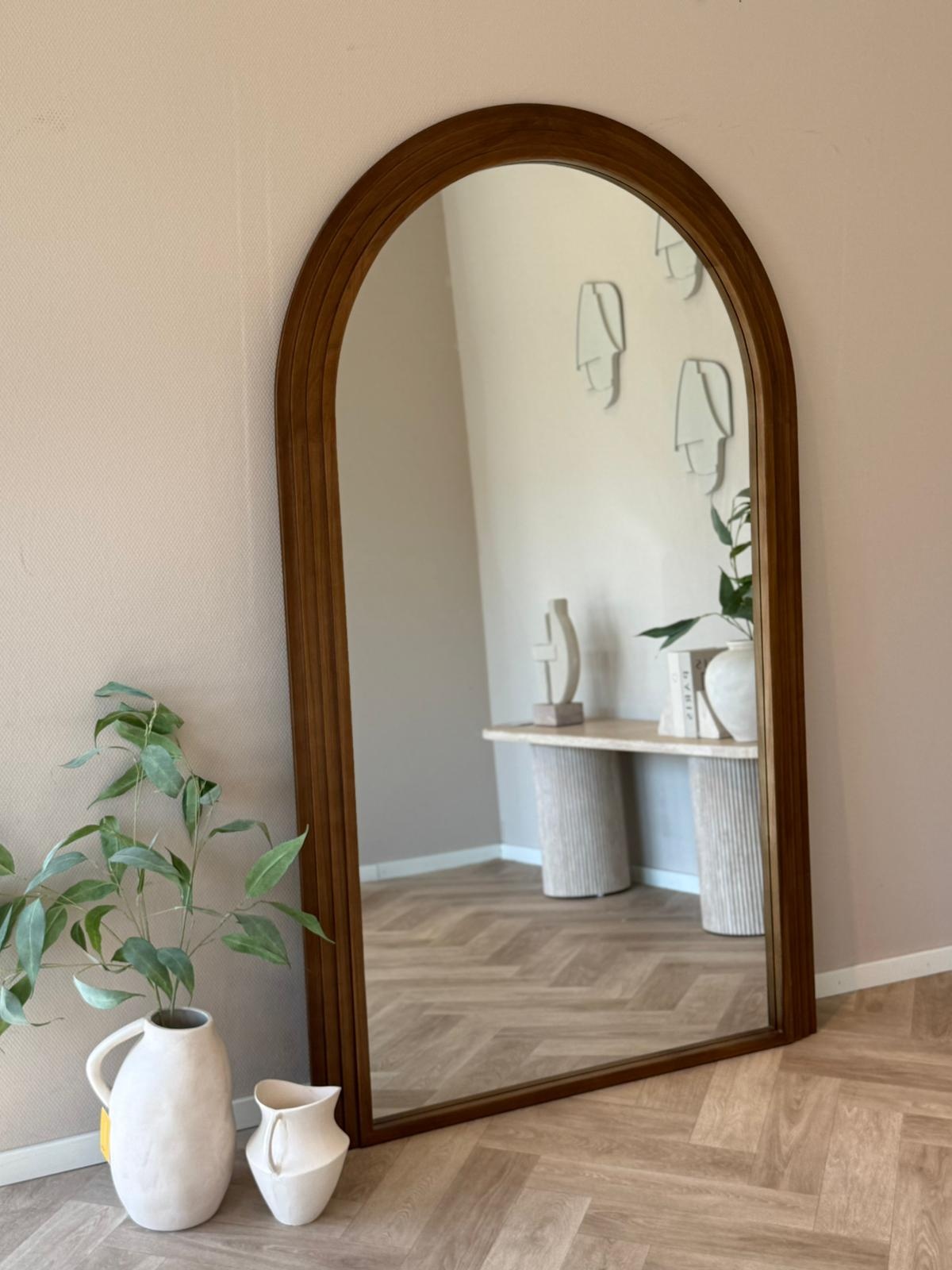 Boogspiegel Arch Bruin Eiken 110x180 cm - japandi en minimalistisch
