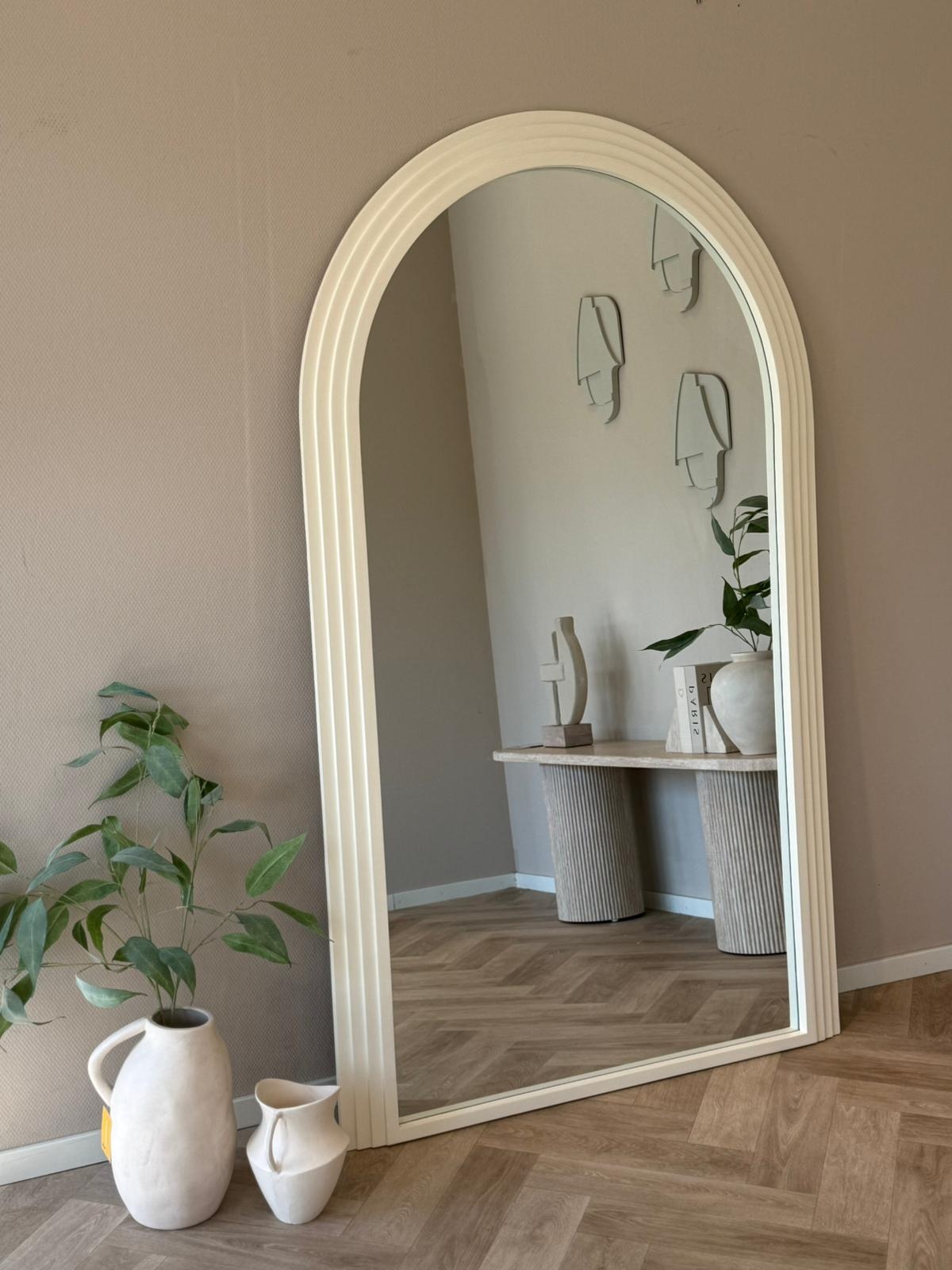 Boogspiegel Arch Ivory 110x180 cm - japandi en minimalistisch