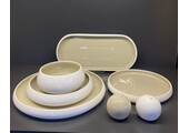 Chubby Serviesset Wit/Taupe - 27 delig - porselein