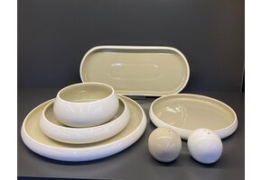 Chubby Serviesset Wit/Taupe - 27 delig - porselein