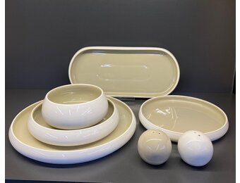 Chubby Serviesset Wit/Taupe - 27 delig - porselein