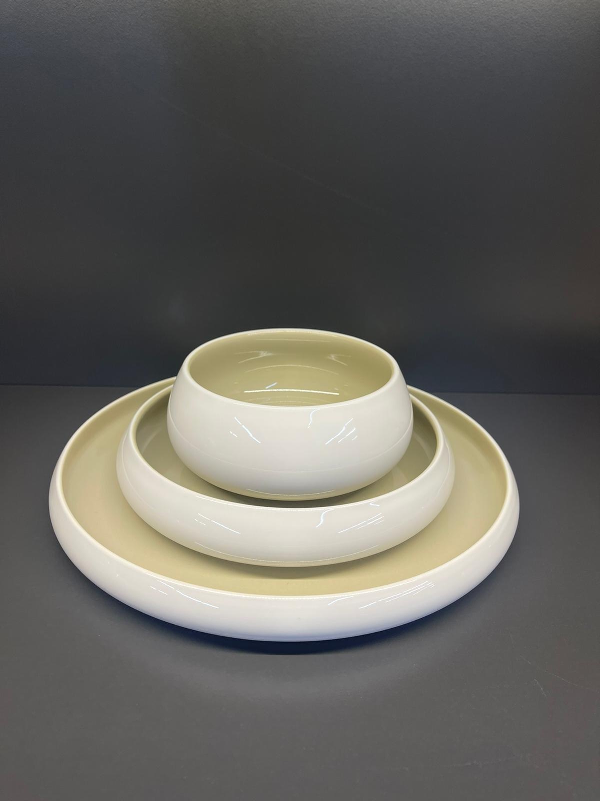 Chubby Serviesset Wit/Taupe - 27 delig - porselein