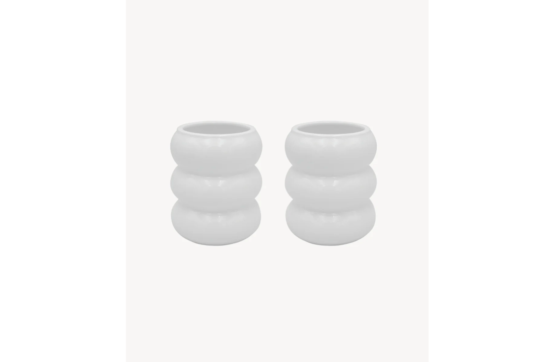 Bubble Mokken Wit | Keramiek | 400 ml - 2 stuks