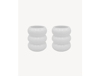 Bubble Mokken Wit | Keramiek | 400 ml - 2 stuks