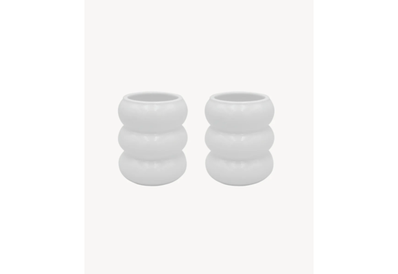 Bubble Mokken Wit | Keramiek | 400 ml - 2 stuks