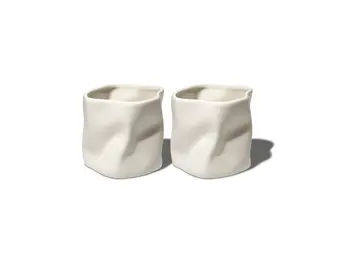 Wave Mokken Beige | Keramiek | 350 ml - 2 stuks