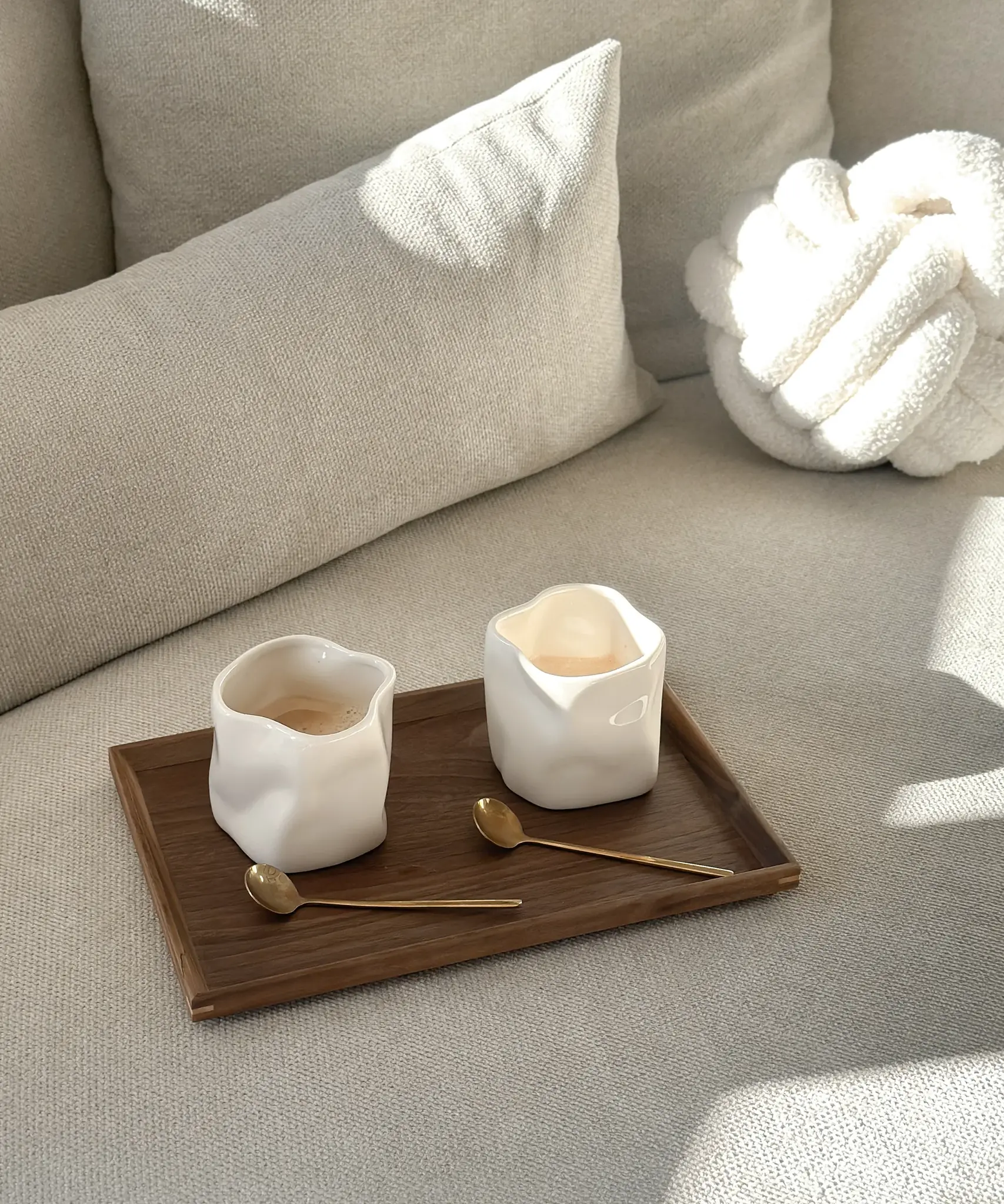 Wave Mokken Beige | Keramiek | 350 ml - 2 stuks