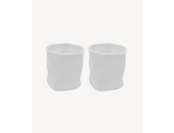 Wave Mokken Wit | Keramiek | 350 ml - 2 stuks