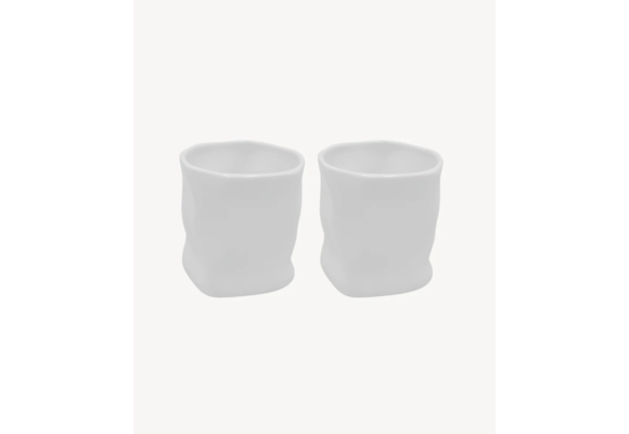 Wave Mokken Wit | Keramiek | 350 ml - 2 stuks