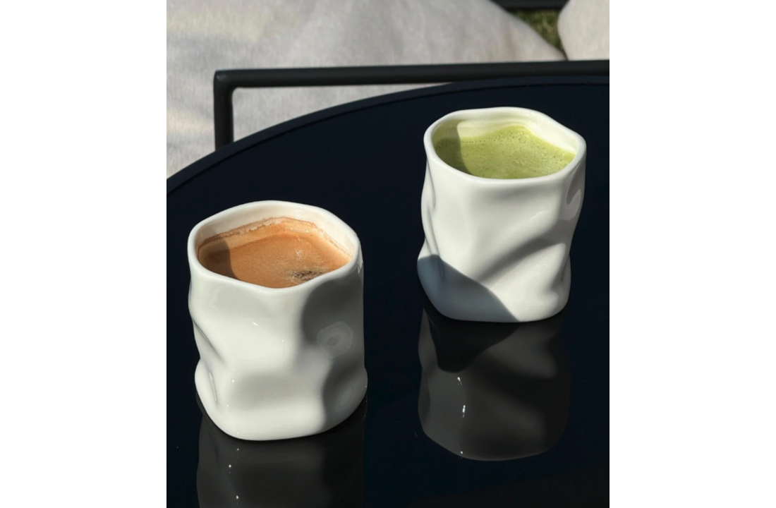 Wave Mokken Wit | Keramiek | 350 ml - 2 stuks