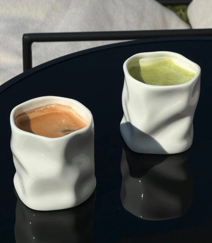 Wave Mokken Wit | Keramiek | 350 ml - 2 stuks