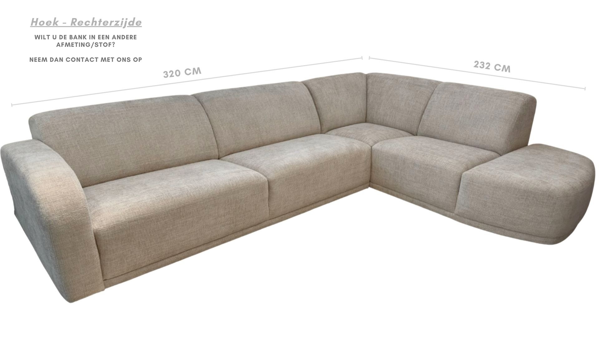 Hoekbank Luna - Naturel kleurig