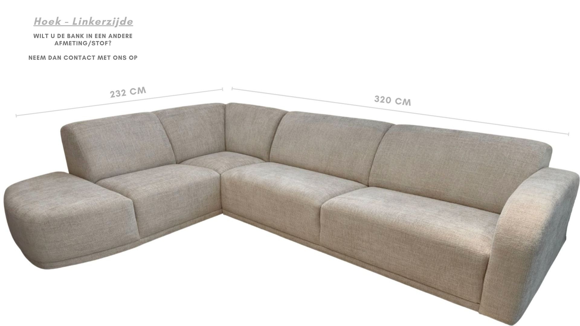 Hoekbank Luna - Naturel kleurig