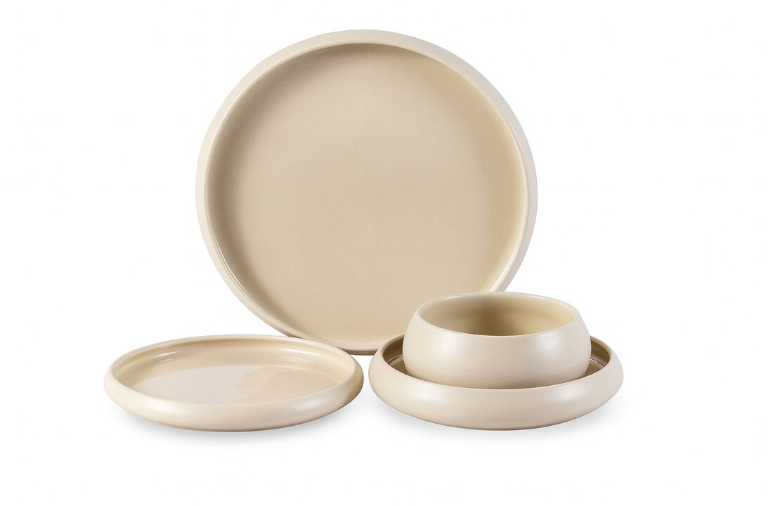 Chubby Serviesset Mat Beige - 24 delig - porselein