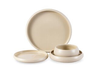 Chubby Serviesset Mat Beige - 24 delig - porselein