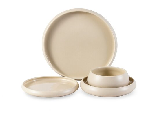 Chubby Serviesset Mat Beige - 24 delig - porselein