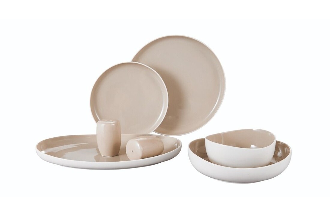 Bricard Colmar serviesset 27-delig - Wit/Taupe