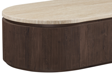 Salontafel Portofino - Travertin | Ovaal - 130 x 80 cm - Bruin