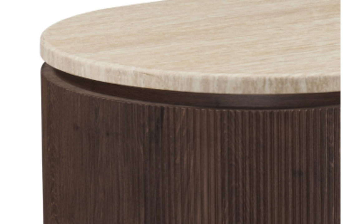 Salontafel Portofino - Travertin | Ovaal - 130 x 80 cm - Bruin