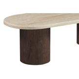 Salontafel Portofino | Organisch Travertin - Bruin | 3 poten rond - 150 x 80 cm