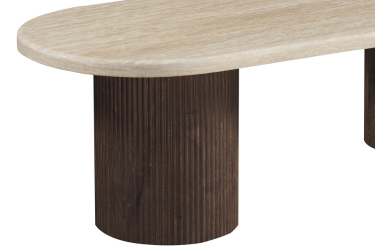 Salontafel Portofino | Organisch Travertin - Bruin | 3 poten rond - 150 x 80 cm