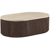 Salontafel Portofino - Travertin | Ovaal - 130 x 80 cm - Bruin