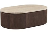 Salontafel Portofino - Travertin | Ovaal - Bruin