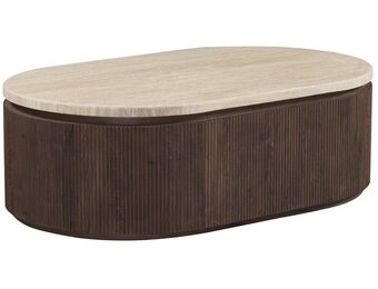 Salontafel Portofino - Travertin | Ovaal - Bruin