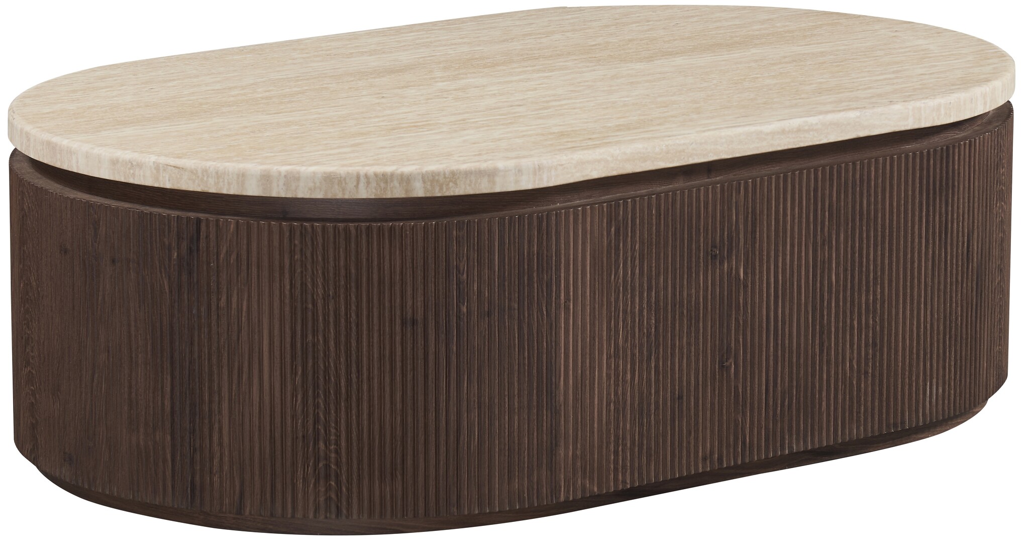 Salontafel Portofino - Travertin | Ovaal - 130 x 80 cm - Bruin