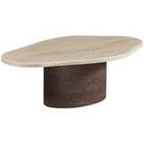 Salontafel Portofino | Organisch Travertin - Bruin | Ovale poot - 130 x 80 cm