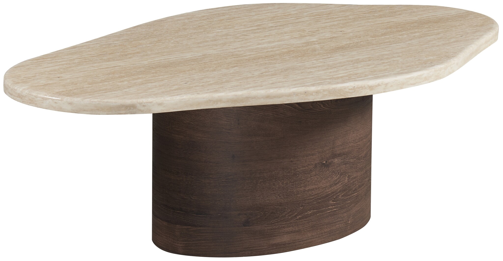 Salontafel Portofino | Organisch Travertin - Bruin | Ovale poot - 130 x 80 cm