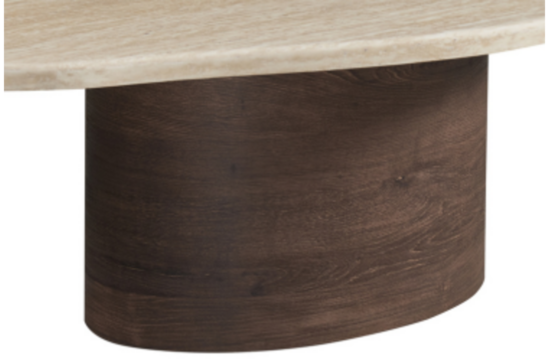 Salontafel Portofino | Organisch Travertin - Bruin | Ovale poot - 130 x 80 cm