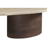 Salontafel Portofino | Organisch Travertin - Bruin | Ovale poot - 130 x 80 cm