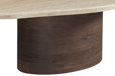 Salontafel Portofino | Organisch Travertin - Bruin | Ovale poot - 130 x 80 cm