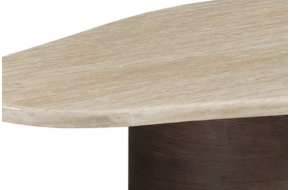Salontafel Portofino | Organisch Travertin - Bruin | Ovale poot - 130 x 80 cm