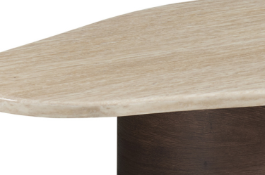 Salontafel Portofino | Organisch Travertin - Bruin | Ovale poot - 130 x 80 cm