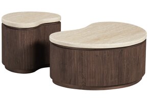 Salontafel Portofino | Organisch Travertin - Bruin | set van 2