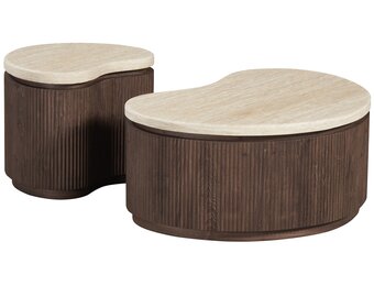 Salontafel Portofino | Organisch Travertin - Bruin | set van 2