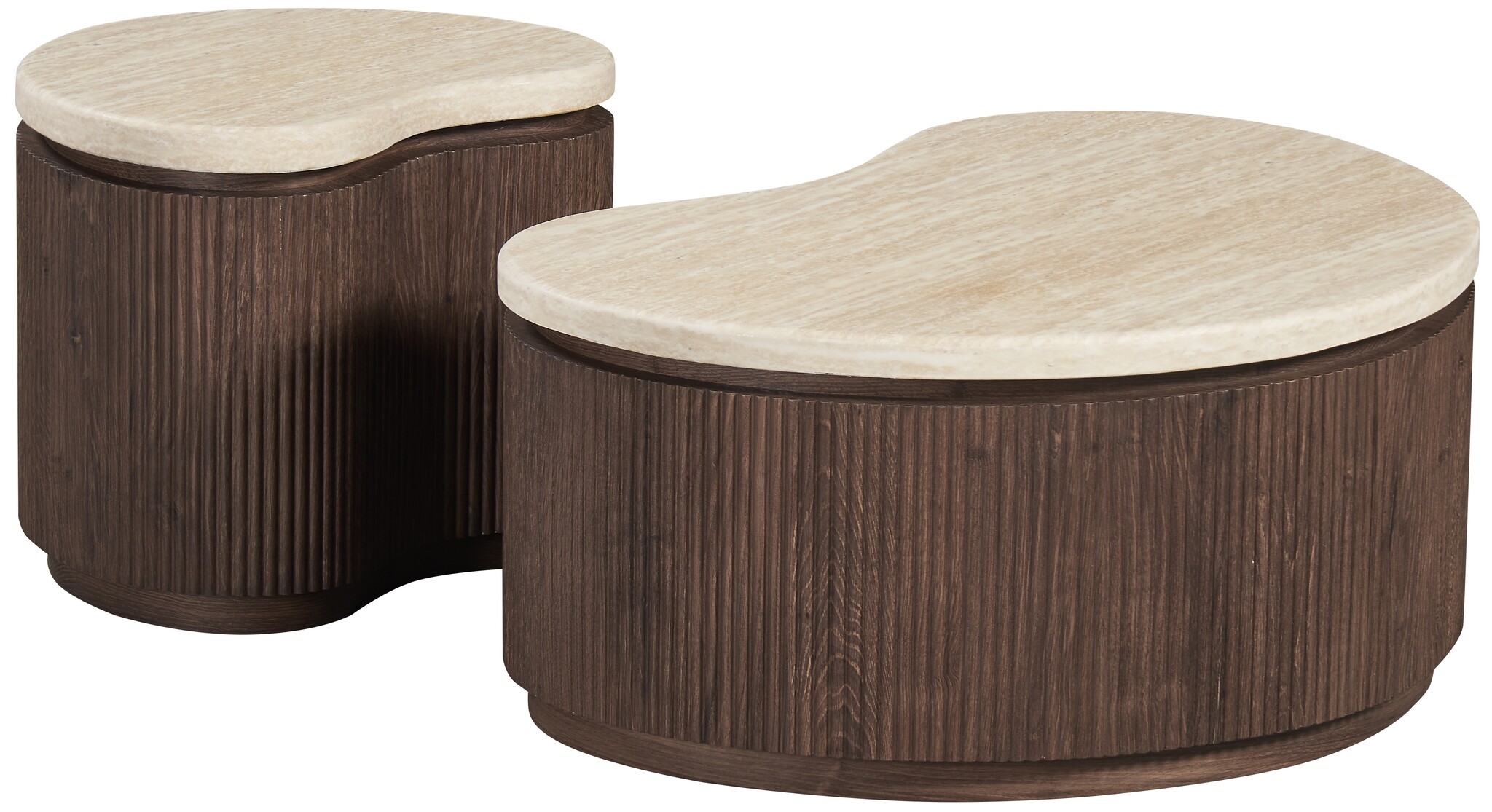Salontafel Portofino | Organisch Travertin - Bruin | set van 2