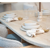 Eettafel Carrara - Travertin | Ovaal - Geribbeld