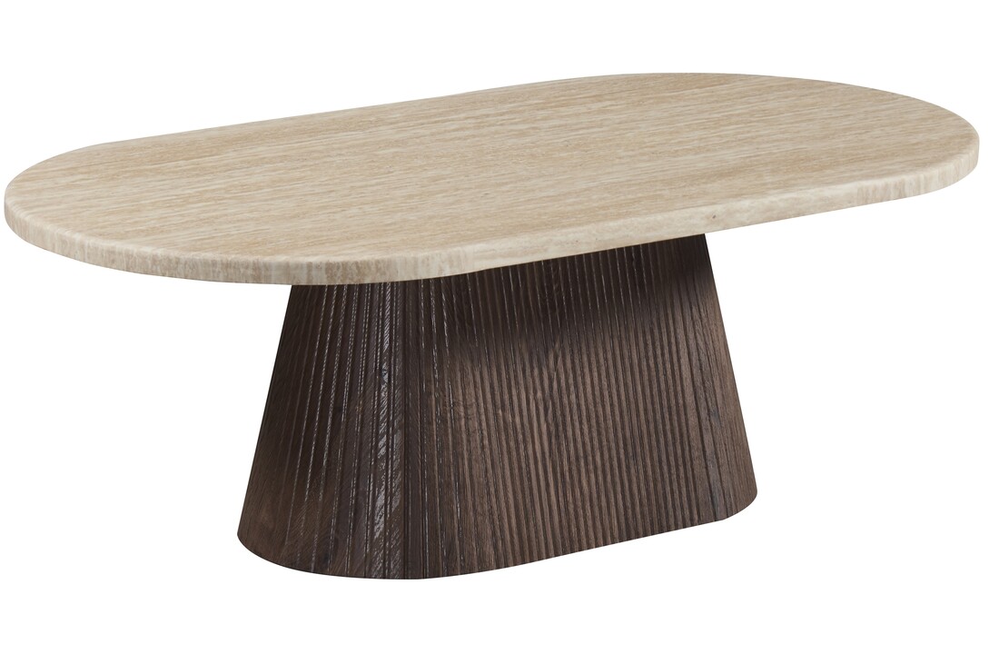 Salontafel Portofino | Ovaal | Travertin - Bruin