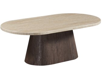 Salontafel Portofino | Ovaal | Travertin - Bruin