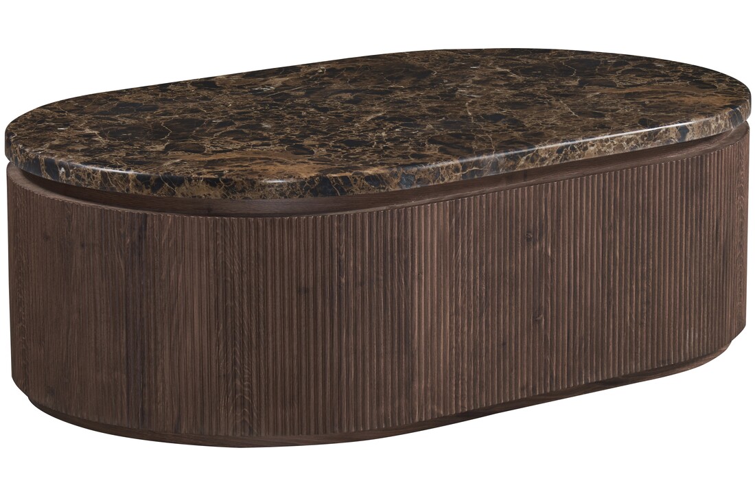 Salontafel Portofino - Bruin marmer | Ovaal - Bruin - 130 x 80 cm